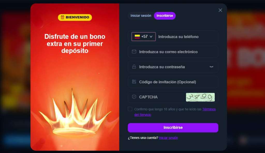 BBRBET Registrarse en Colombia